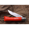 Нож Opinel №7, нержавеющая сталь, оранжевая рукоятка, блистер 001608